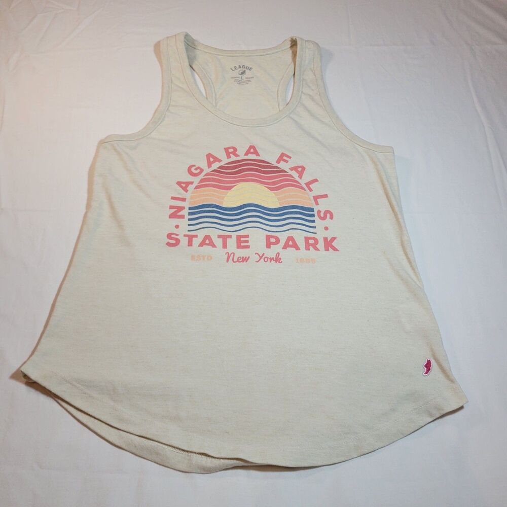 League L Niagara Falls State Park Tank Top Womens Beige Cotton Poly Blend